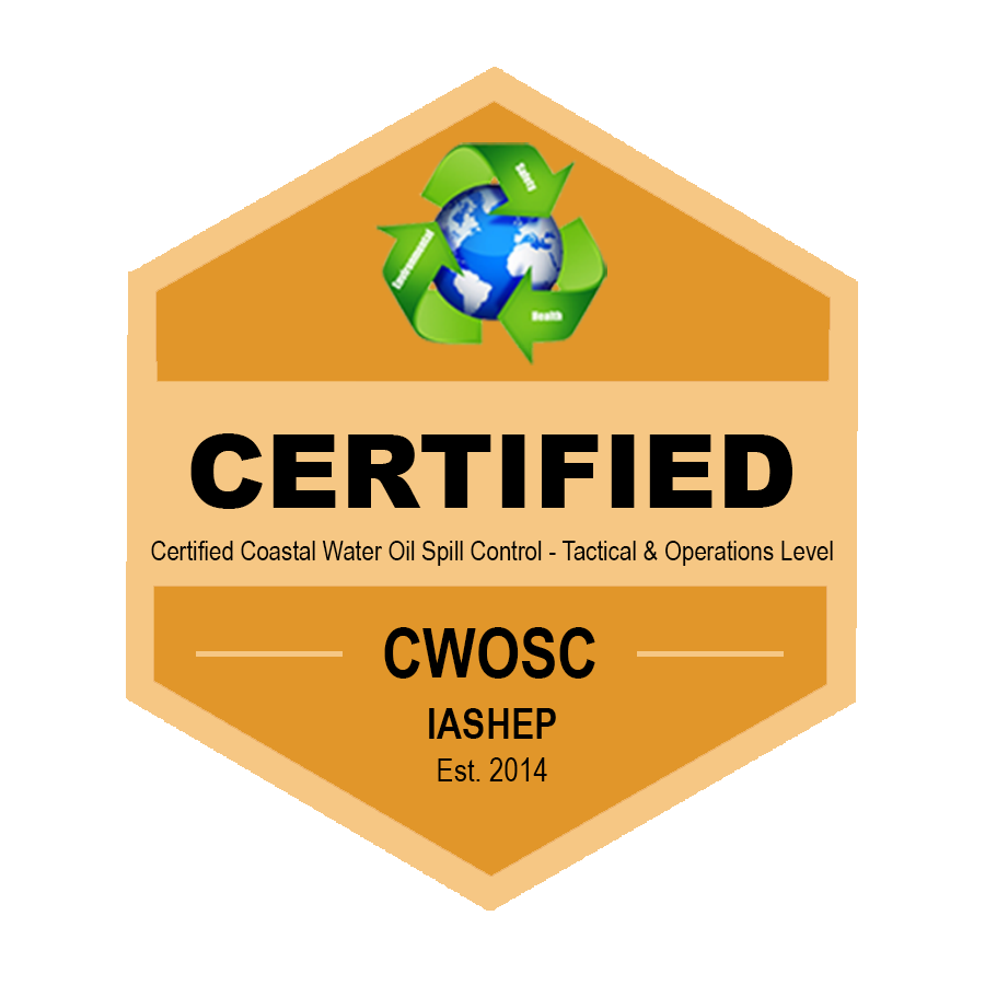 Certified Coastal Water Oil Spill Control - Tactical and Operations Level (CWOSC) badge